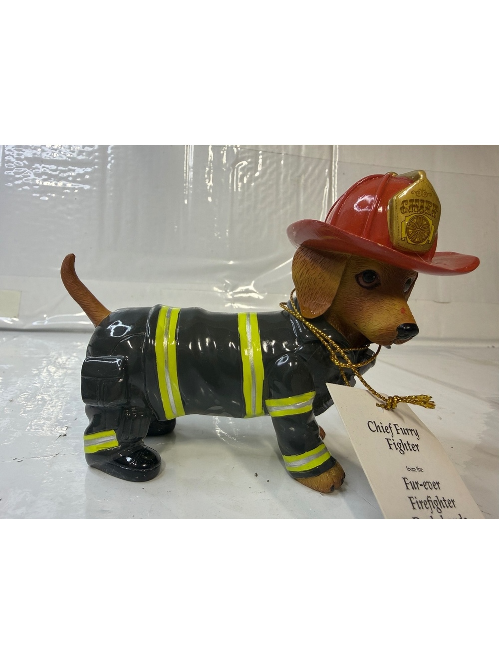 Hamilton Chief Furry Fighter Dachshund Firefighter Figurine #0289 2017 Limited